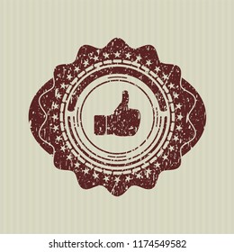 Red like icon inside distress rubber texture