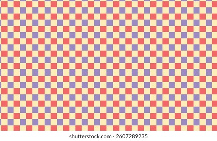Red, Lilac, and White Checkered Pattern, Simple Geometric Background