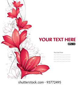 Red lilies design, vector illustration, eps-10