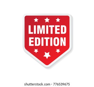 red limited edition sign box label tag vector design