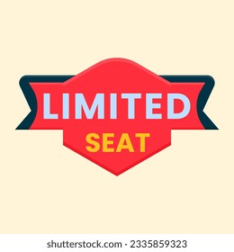 red limited seat banner vector