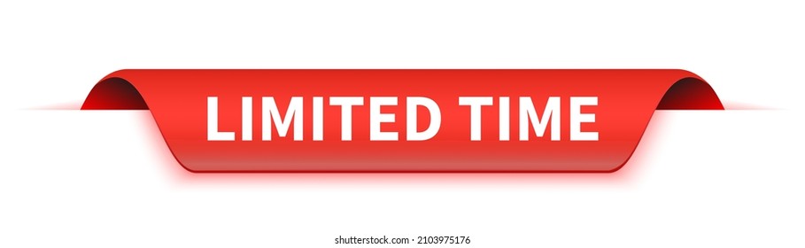 Red limited time. Special offer badge. Big sale special offer. Red ribbon vector. Vector background. Store label. Vector illustration.
