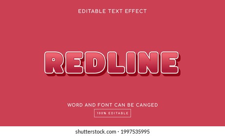 Red line 3D editable text effect template