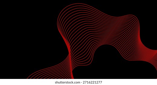 Fondo abstracto de línea roja con fondo negro. Traje para el Anuncio, el Web, el folleto, el panfleto y la presentación