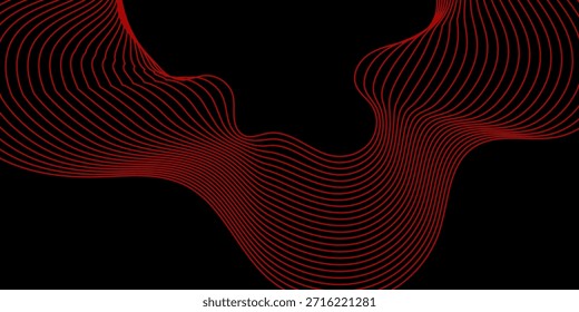 red line abstract background with black background. Modern Trendy design in Vector Illustration