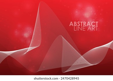 Red line abstract style on a red background, lighting effects, and luxury design style.