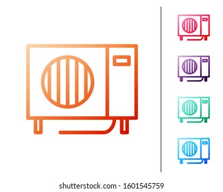 Red line Air conditioner icon isolated on white background. Split system air conditioning. Cool and cold climate control system. Set color icons. Vector Illustration