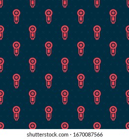Red line Angle grinder icon isolated seamless pattern on black background.  Vector Illustration