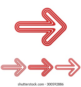 Red line arrow logo design set