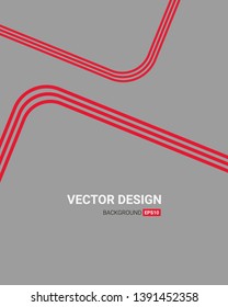 Red line art background. Color creative letterhead design. Cover, brochure, flyer template design with abstract background. Vector illustration