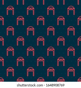 Red line Aviator hat with goggles icon isolated seamless pattern on black background. Pilot hat.  Vector Illustration - Powered by Shutterstock - Get 15% off with code: PIKWIZARD15