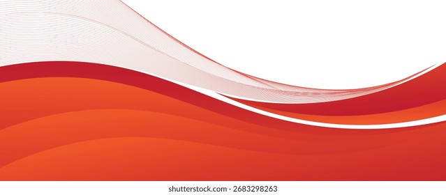 Red line background curve element with white space for text and message design, overlapping layers, vector illustration