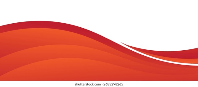 Red line background curve element with white space for text and message design, overlapping layers, vector illustration