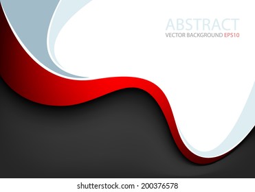 Red line background on black and white color with blue line abstract vector for text and message modern header website design