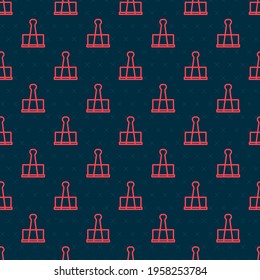 Red line Binder clip icon isolated seamless pattern on black background. Paper clip.  Vector Illustration - Powered by Shutterstock - Get 15% off with code: PIKWIZARD15