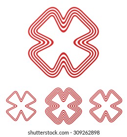 Red line brand logo design set