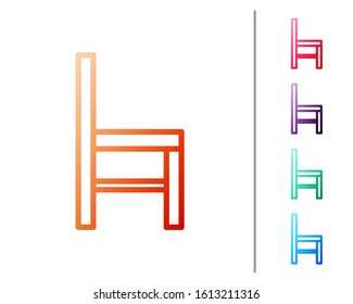 Red line Chair icon isolated on white background. Set color icons. Vector Illustration
