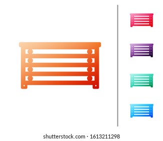 Red line Chest of drawers icon isolated on white background. Set color icons. Vector Illustration