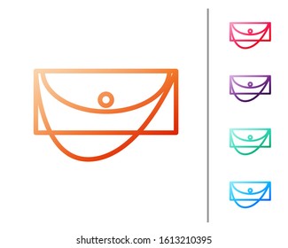 Red line Clutch bag icon isolated on white background. Women clutch purse. Set color icons. Vector Illustration
