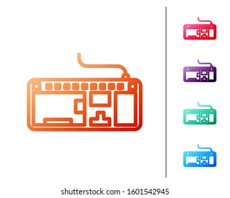 Red line Computer keyboard icon isolated on white background. PC component sign. Set color icons. Vector Illustration