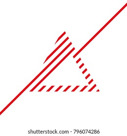 Red Line Continues Envelope Forming An Equilateral Triangle Vector