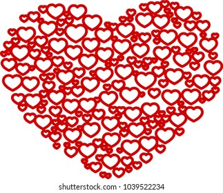 Red line Crowded heart