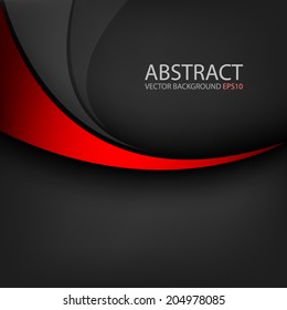 Red line curve on black background vector for text and message design