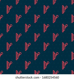Red line Electrical panel icon isolated seamless pattern on black background. Switch lever.  Vector Illustration