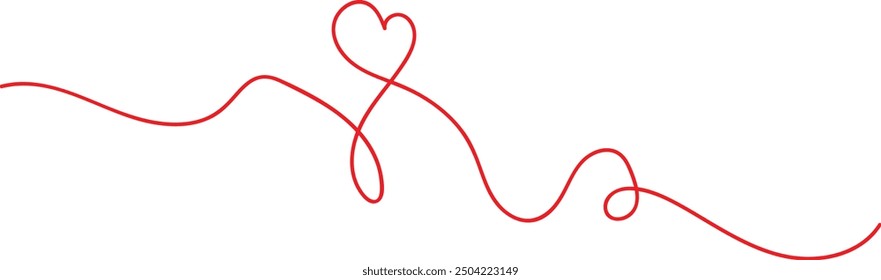 Línea roja formando una forma de corazón