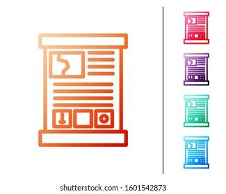 Red line Game guide icon isolated on white background. User manual, instruction, guidebook, handbook. Set color icons. Vector Illustration