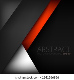 Red line geometric black space vector background