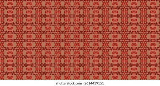 Red Line Geometric Pattern on Warm Brown Background