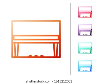 Red line Grand piano icon isolated on white background. Musical instrument. Set color icons. Vector Illustration