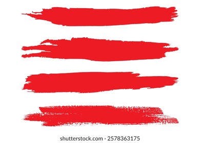 red line, grunge brush strokes, ink paint, hand drawn brush strokes, grunge background, vector texture isolated on white background