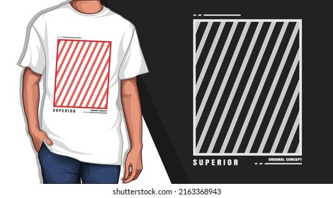 Red line illustration tshirt design print