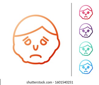 Red line Inflammation on face icon isolated on white background. Set color icons. Vector Illustration