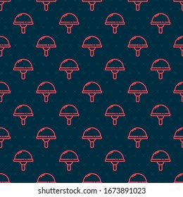 Red line Light emitting diode icon isolated seamless pattern on black background. Semiconductor diode electrical component.  Vector Illustration