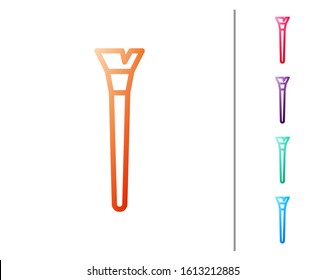 Red line Makeup brush icon isolated on white background. Set color icons. Vector Illustration