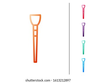 Red line Makeup brush icon isolated on white background. Set color icons. Vector Illustration
