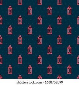 Red line Marker pen icon isolated seamless pattern on black background.  Vector Illustration