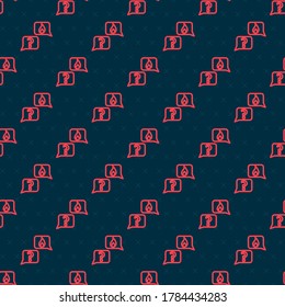 Red line Mobile phone with emergency call 911 icon isolated seamless pattern on black background. Police, ambulance, fire department, call, phone.  Vector Illustration