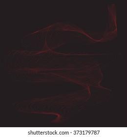 Red line movement with black background