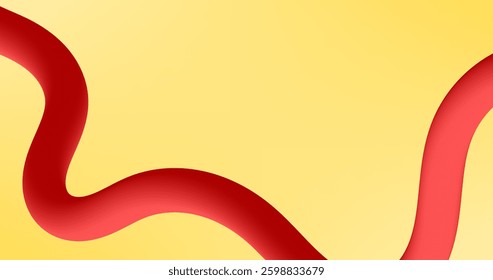 red Line on Abstract wavy background. Vector illustration and presentation.