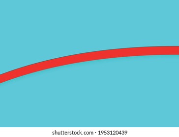 Red line on a blue background. Vector graphics.