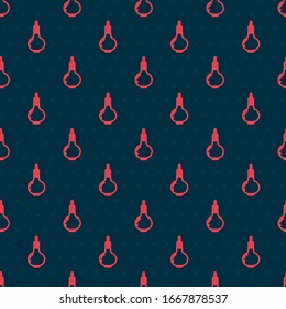 Red line Onion icon isolated seamless pattern on black background.  Vector Illustration