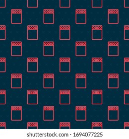 Línea roja Cuadro de acoplamiento abierto y coincide con el icono aislado patrón sin fisuras en el fondo negro. Ilustración vectorial