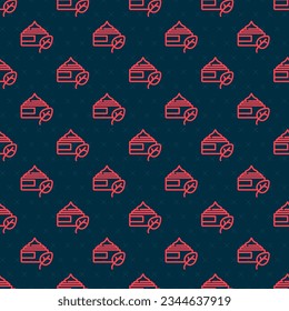 Red line Organic cosmetic icon isolated Red line background. Body care products.  Vector