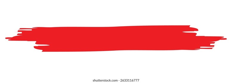 Linha vermelha de tinta isolada, esfregaço vermelho