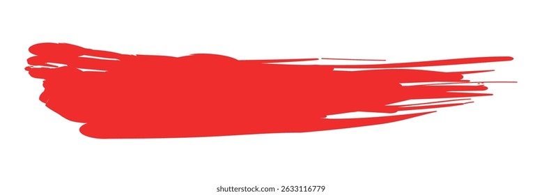 Red line of paint isolated, red smear