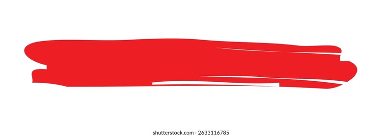 Linha vermelha de tinta isolada, esfregaço vermelho